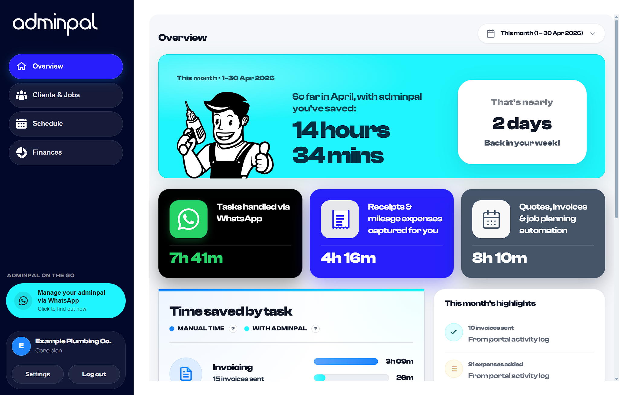 adminpal app preview